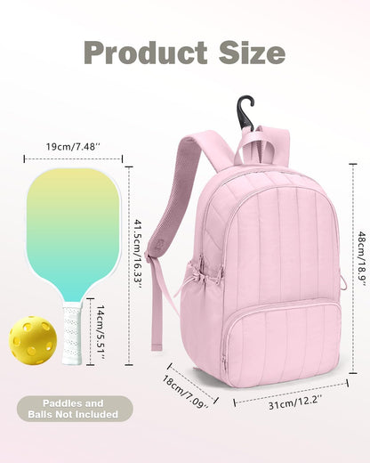 Pickleball Bag, Pickleball Backpack with Shoe Compartment and Paddle Slots