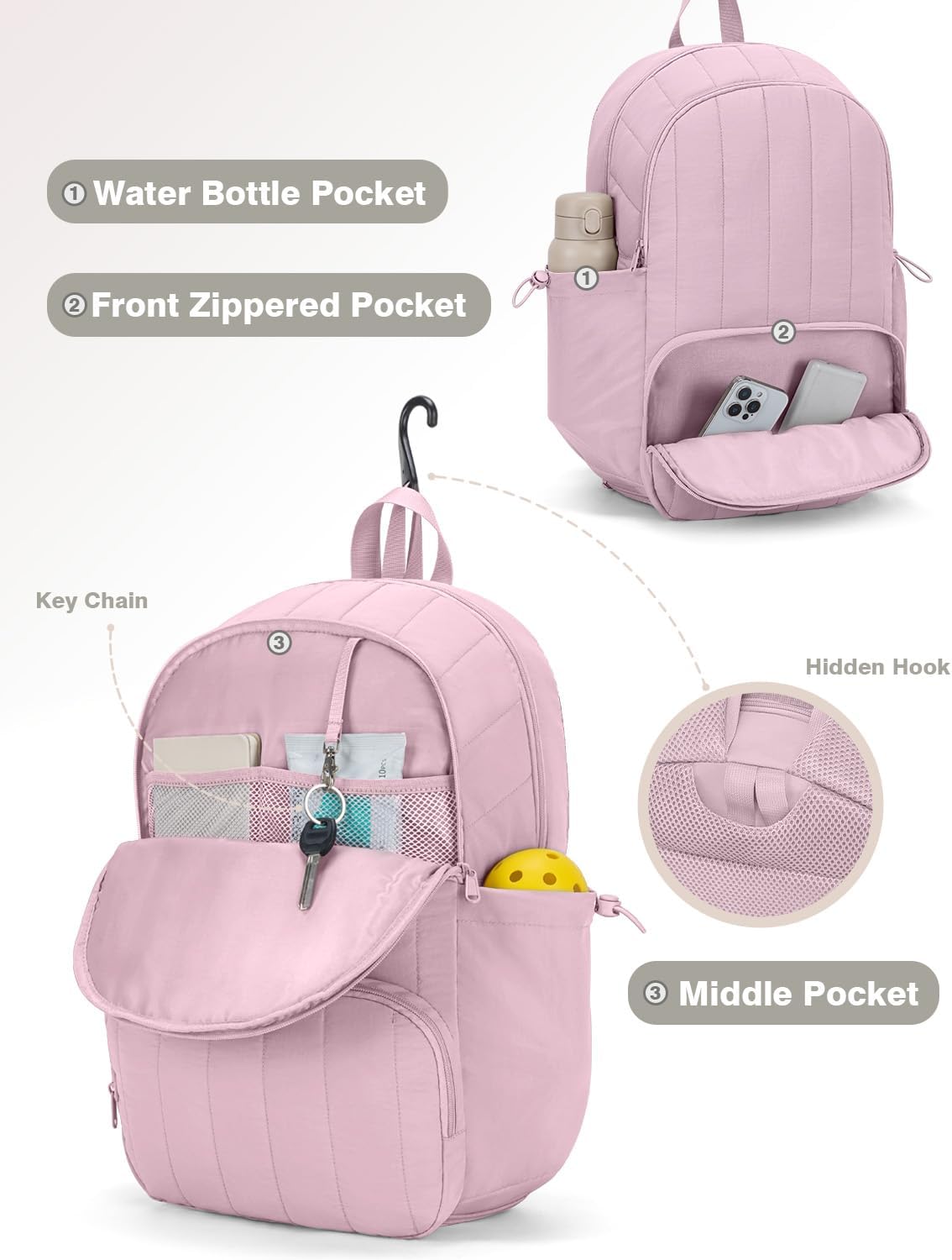 Pickleball Bag, Pickleball Backpack with Shoe Compartment and Paddle Slots