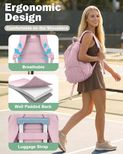 Pickleball Bag, Pickleball Backpack with Shoe Compartment and Paddle Slots