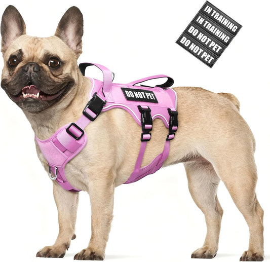 Escape Proof Dog Harness with Double Handle+4 Removable Patches