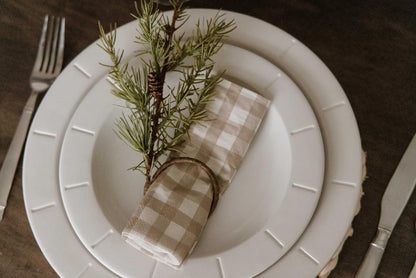 Beige Buffalo Check Luncheon Napkins – 20 Count | Farmhouse Style Disposable Party Napkins for Dinners, Picnics & Events