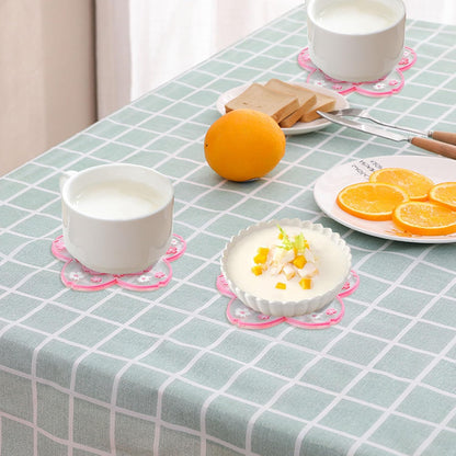 Coasters for Drinks, Modern Floral Pattern Silicone Coasters, Set of 4 Non-Slip Cup Mat Suitable for Kinds of Cups (Flower Pink)