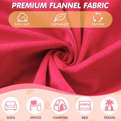 18 Pcs Sleepover Party Supplies Set 6 Pcs Fleece Soft Blankets 6 Pcs Velvet Pillows 6 Pcs Faux Rabbit Fur Sleep Eye Mask Sleeping Stuff Accessories for Slumber Spa Favors(Pink,Rose Red)