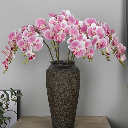 32 Inch Artificial Phalaenopsis Flowers 4 Pcs Artificial Orchid Flowers Fake Flowers Stem Plants for Home Décor (Pink)