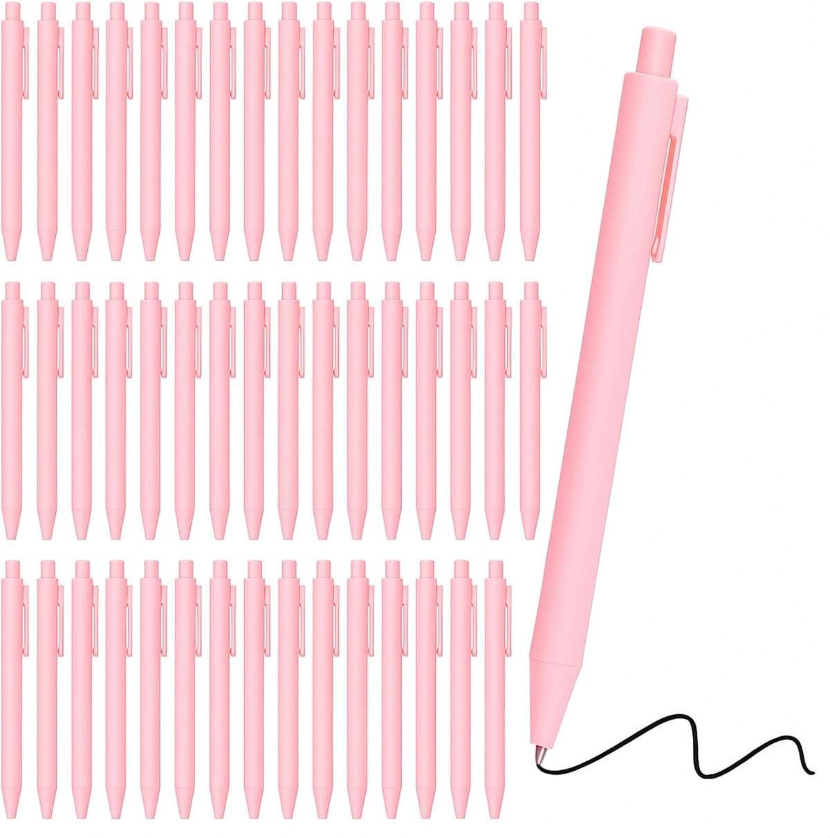 50 Pcs Ballpoint Pens Bulk – Blush Pink – Cute Pens Bulk with Black Ink – Smooth Writing for Bridal Shower & Office Use(Blush Pink)