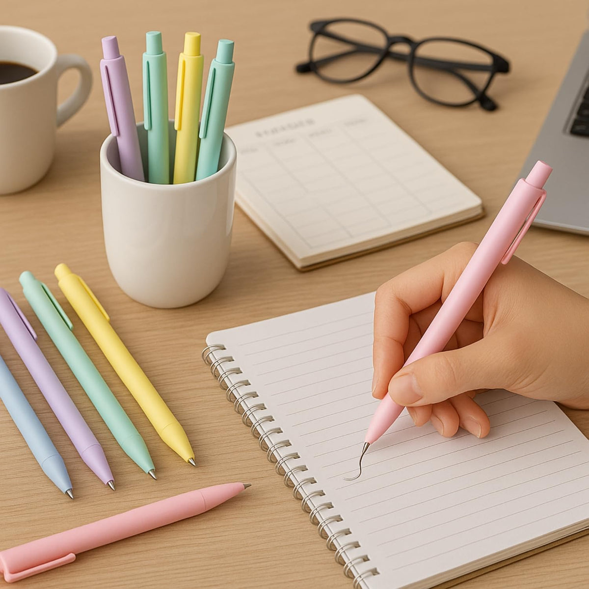 50 Pcs Ballpoint Pens Bulk – Blush Pink – Cute Pens Bulk with Black Ink – Smooth Writing for Bridal Shower & Office Use(Blush Pink)