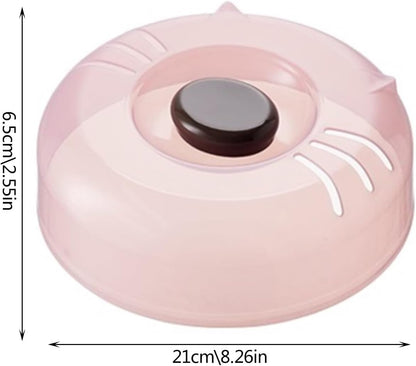 Microwave Splatter Cover with Enlarge Perforated Steam Vents Microwave Cover Space-Saving, Microwave Plate Cover for Pot Plate Bowl(Pink)