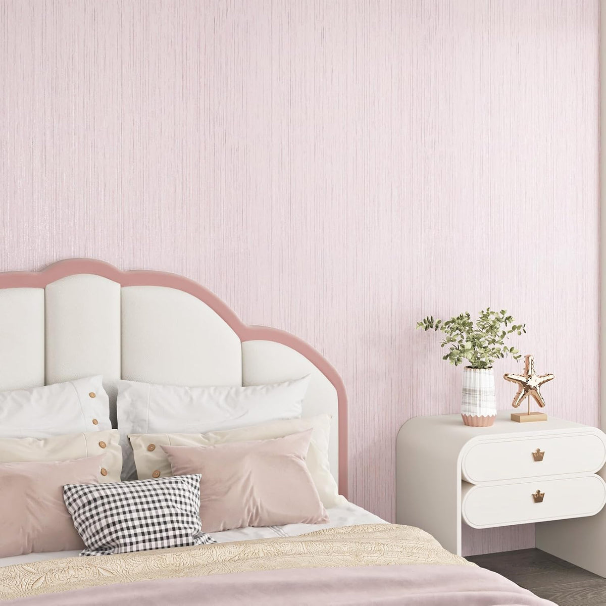 Pink Grasscloth Peel and Stick Wallpaper for Bedroom Self Adhesive Faux Grasscloth Wallpaper Textured Modern Wall Paper for Girl Room Pink Countertop Contact Paper for Bathroom Liner Locker