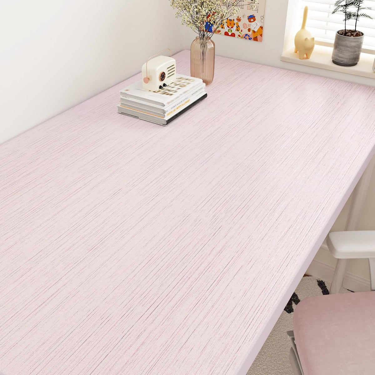 Pink Grasscloth Peel and Stick Wallpaper for Bedroom Self Adhesive Faux Grasscloth Wallpaper Textured Modern Wall Paper for Girl Room Pink Countertop Contact Paper for Bathroom Liner Locker