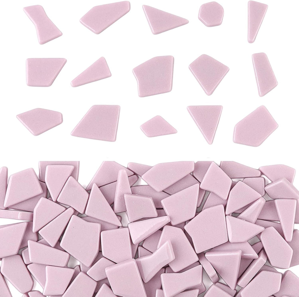 200g Pink Mosaic Tiles for Crafts Bulk,Glossy Mosaic Glass