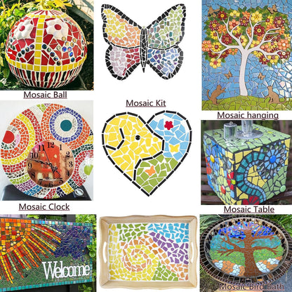 200g Pink Mosaic Tiles for Crafts Bulk,Glossy Mosaic Glass