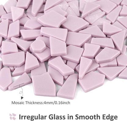200g Pink Mosaic Tiles for Crafts Bulk,Glossy Mosaic Glass