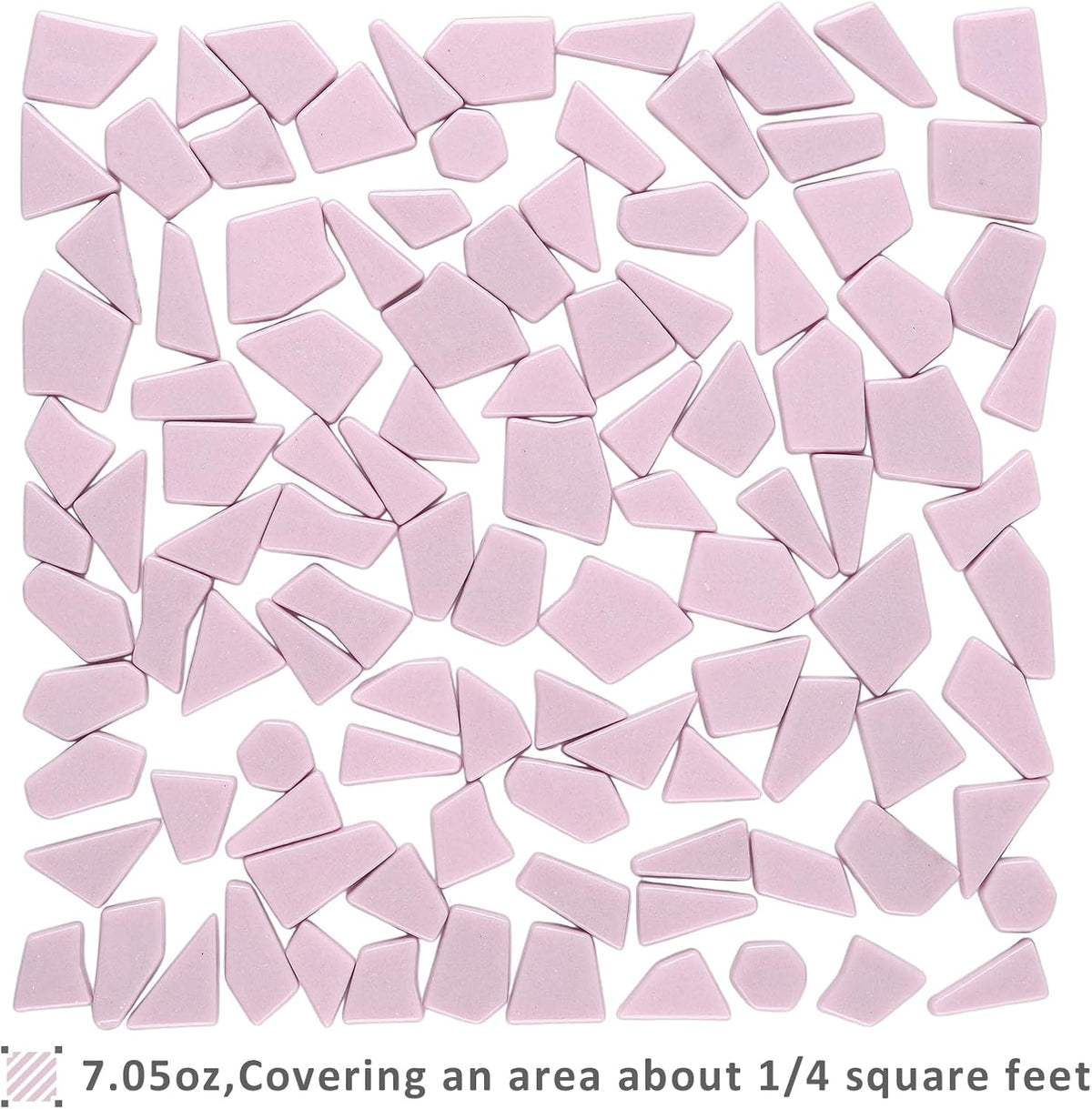 200g Pink Mosaic Tiles for Crafts Bulk,Glossy Mosaic Glass