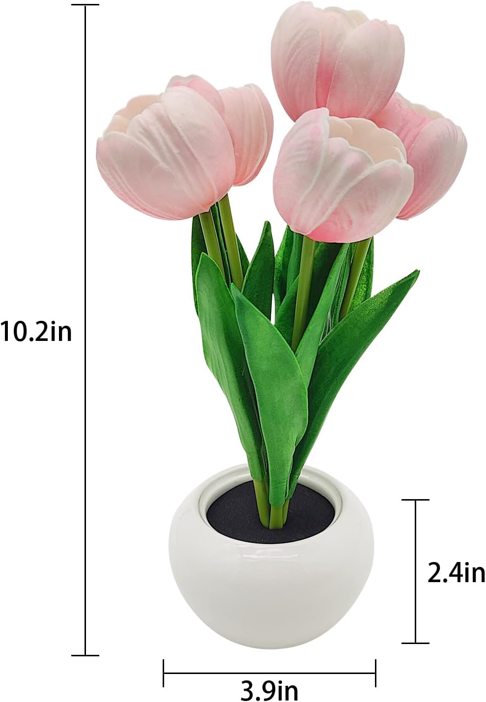 Flower Table Lamp Tulip Desk LED Night Light for Home Living Room Decor Artificial Flower with Vase Table Centerpieces for Birthday Holiday Party Wedding Room Decoration (Pink)…