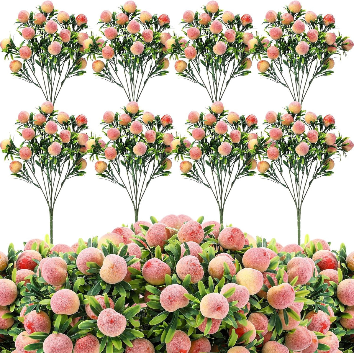 Daifunli Peach 10 Pcs Fake Branches 12.6 Inch