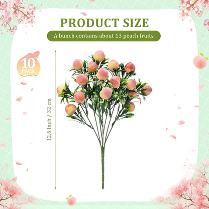 Daifunli Peach 10 Pcs Fake Branches 12.6 Inch