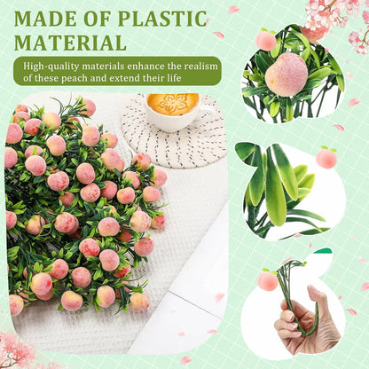 Daifunli Peach 10 Pcs Fake Branches 12.6 Inch