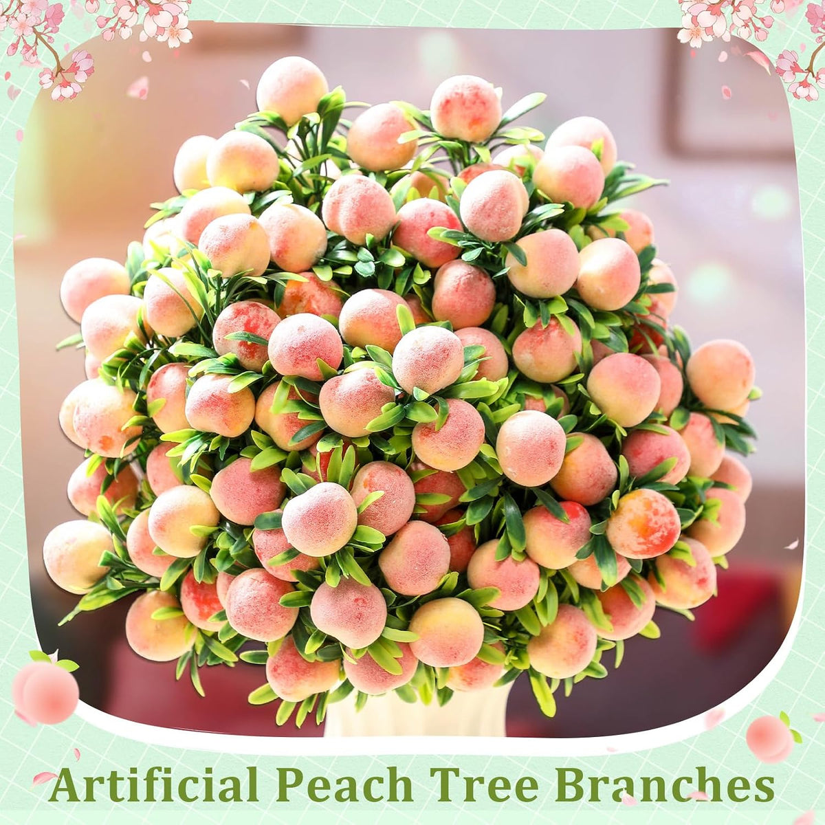 Daifunli Peach 10 Pcs Fake Branches 12.6 Inch