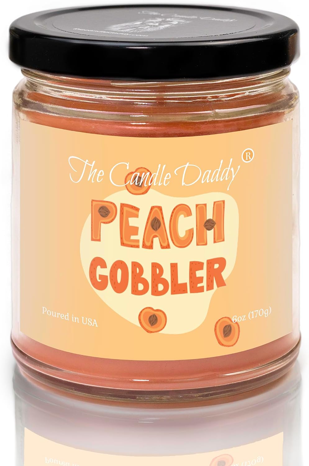 Peach Gobbler - Delicious Peach Scented - Funny 6 Oz Jar Candle - 40 Hour Burn Time