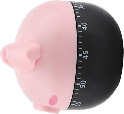 Cute Cartoon Pig Kitchen Timer Mechanical Timers Counters for Cooking Timing Tool Portable Alarm Clock Kitchen Cooking Tool Cooking Mechanical Home Decor Counter (Pink)