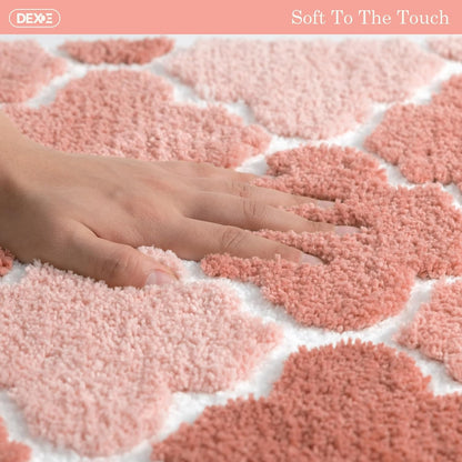 Bathroom Rugs Non-Slip for Bathroom Floor Tub Shower, 24''x36'' Pink