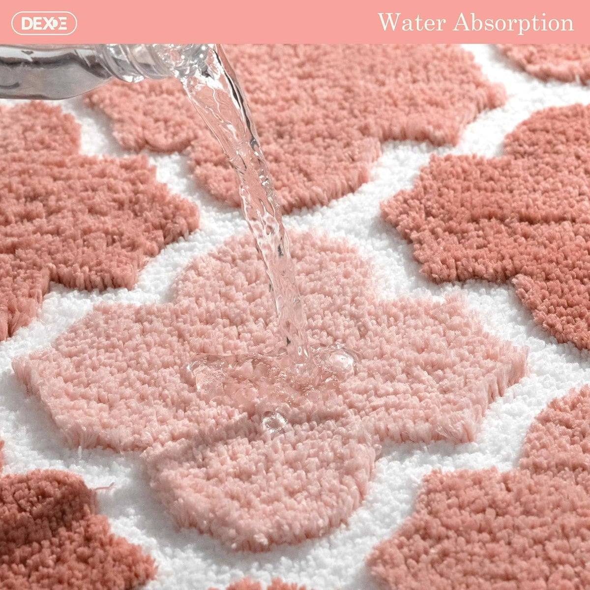 Bathroom Rugs Non-Slip for Bathroom Floor Tub Shower, 24''x36'' Pink
