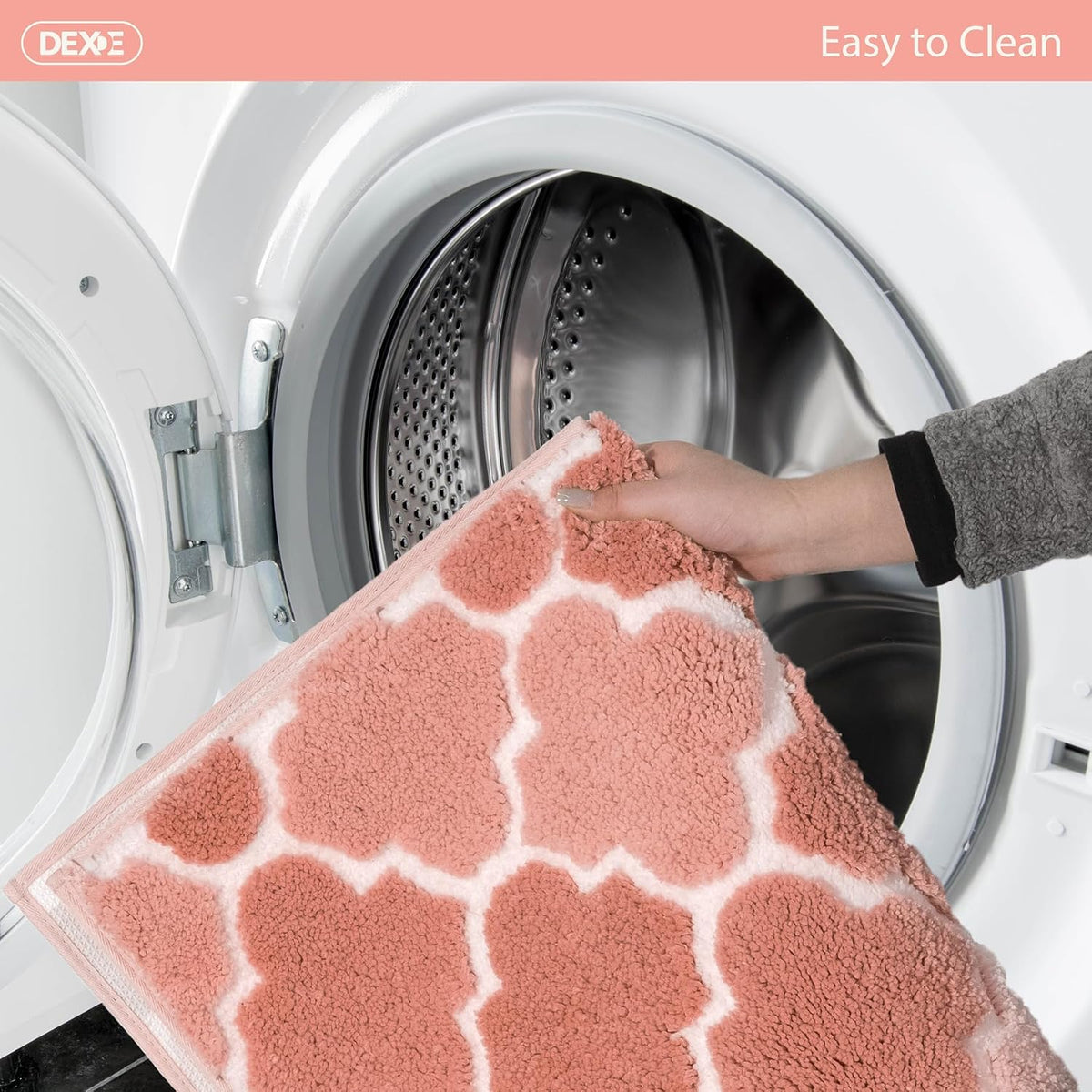 Bathroom Rugs Non-Slip for Bathroom Floor Tub Shower, 24''x36'' Pink