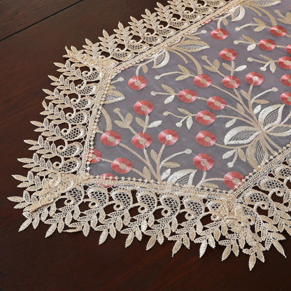 Lace Table Runner Floral Embroidery Fabric Rustic16 x 70 Inch