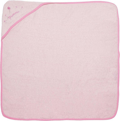 Hooded Baby Toddler Bath Towel for Girls - 3D Pink Princess Towel with Crown; Soft and Absorbent Terry Cloth Hooded Towel for Young Kids; Baby Girl Bath Essential