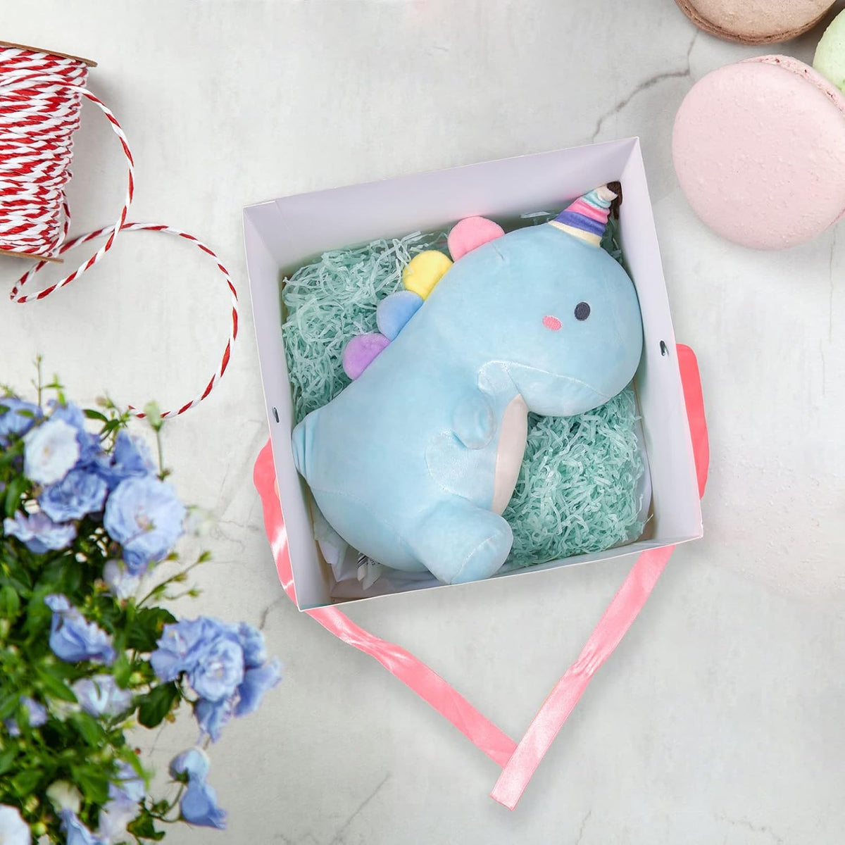Gift Box with Lid for present, 6pcs,Pink, 6"×6"×6",Collapsible