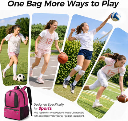 Basketball Backpack Bag with Ball Holder & Shoes Compartment