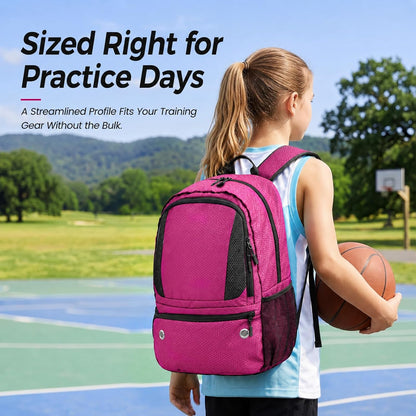 Basketball Backpack Bag with Ball Holder & Shoes Compartment