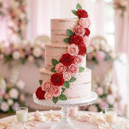 Artificial Flowers, 25 Pcs Blush Foam Real Looking Roses