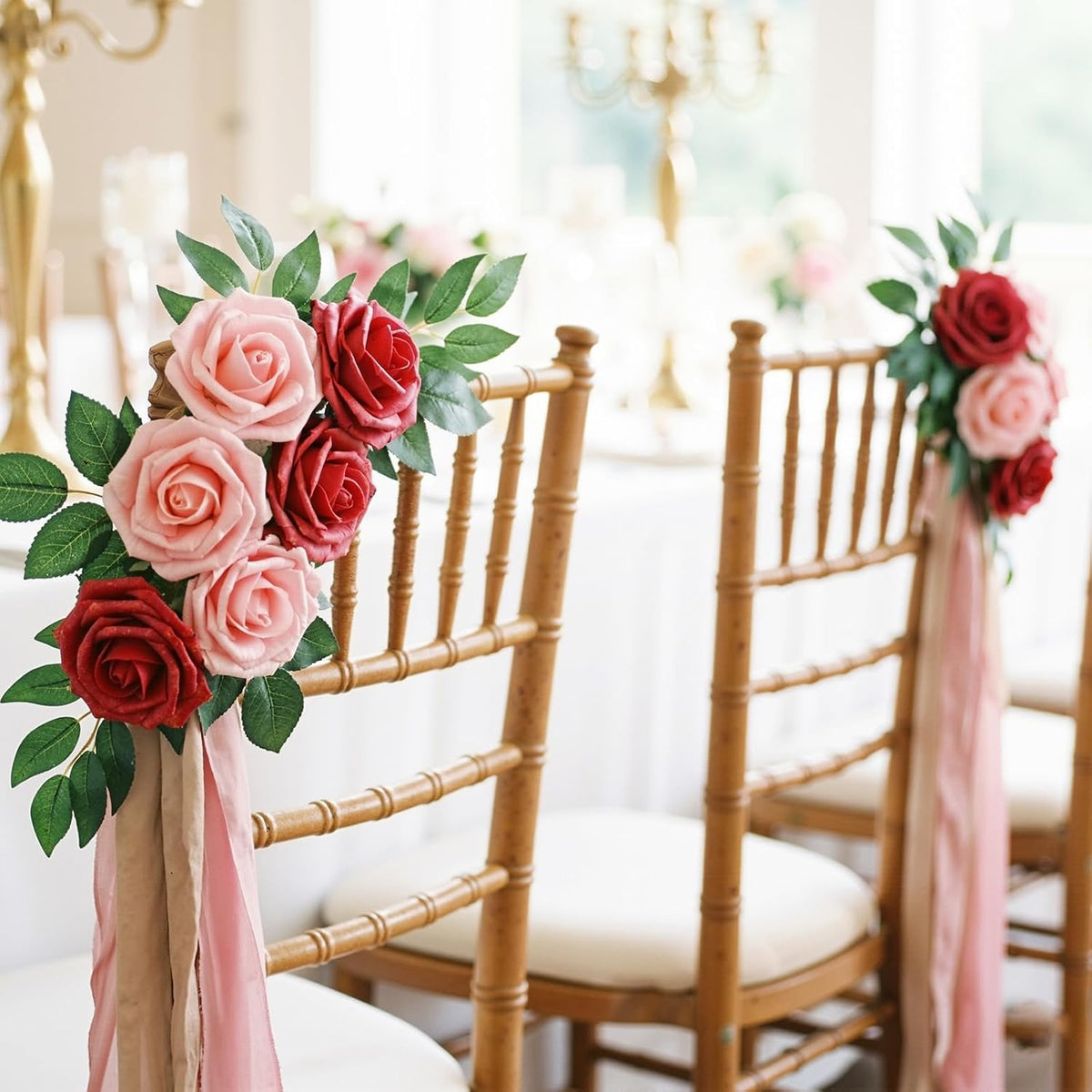 Artificial Flowers, 25 Pcs Blush Foam Real Looking Roses