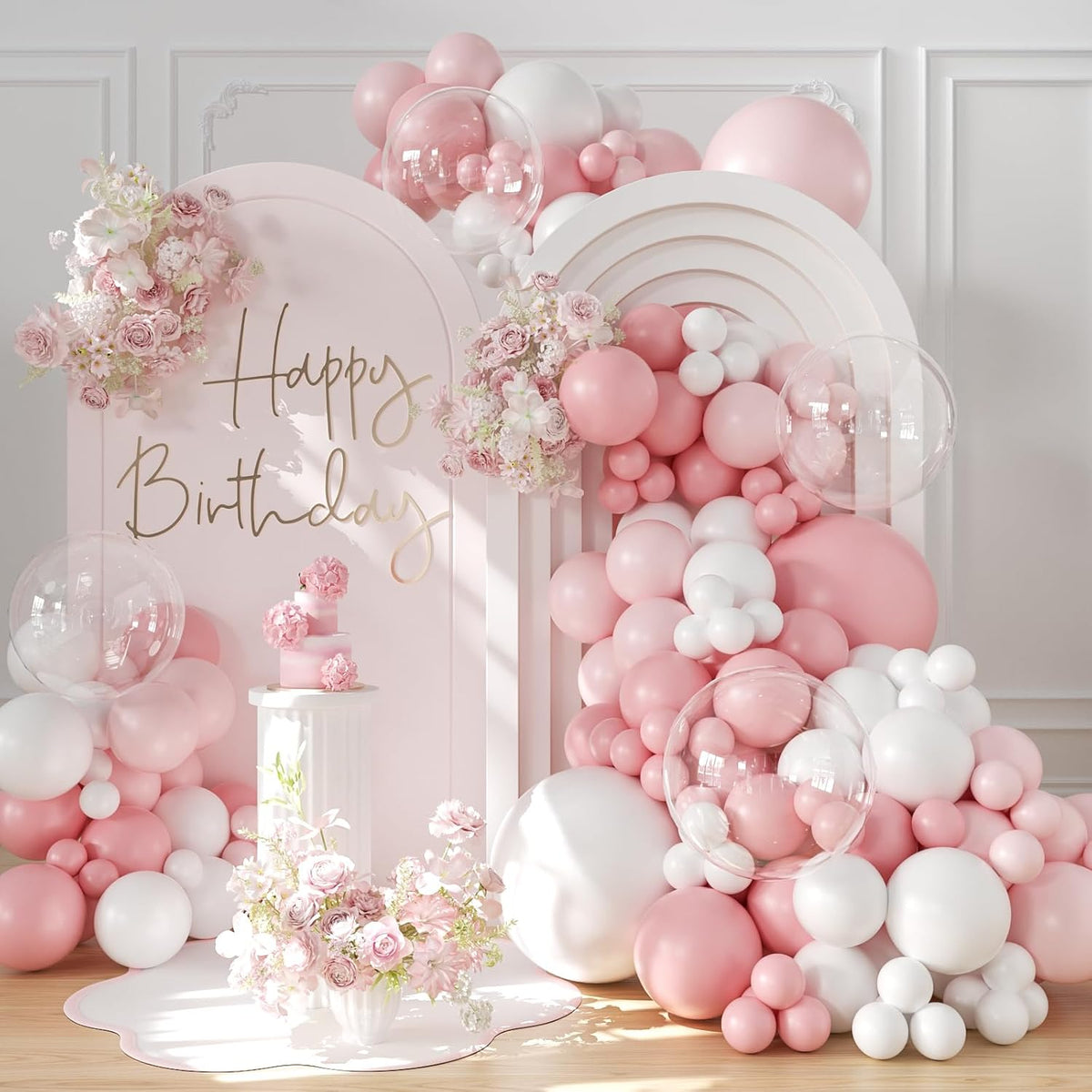 Pink Balloon Arch Kit for Baby Shower Bridal Shower Birthday Decorations