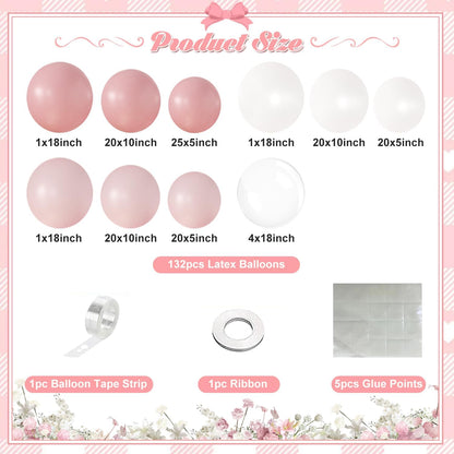 Pink Balloon Arch Kit for Baby Shower Bridal Shower Birthday Decorations