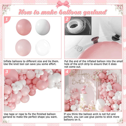 Pink Balloon Arch Kit for Baby Shower Bridal Shower Birthday Decorations