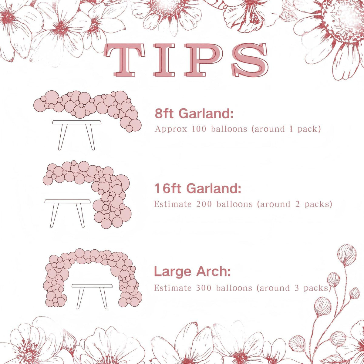 Pink Balloon Arch Kit for Baby Shower Bridal Shower Birthday Decorations