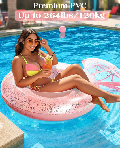 Pool Floats, Inflatable Pool Float, Large Floatie for Bachelorette Party, Swim Tube River Lake Beach Bride Wedding Decor Raft for Adults