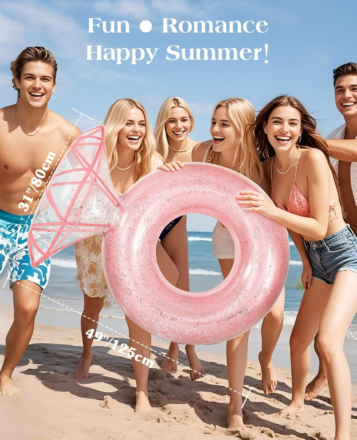 Pool Floats, Inflatable Pool Float, Large Floatie for Bachelorette Party, Swim Tube River Lake Beach Bride Wedding Decor Raft for Adults
