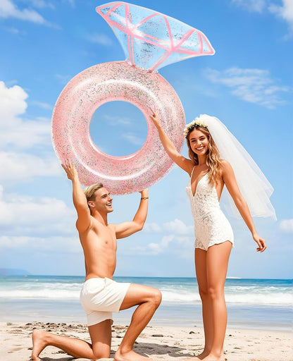 Pool Floats, Inflatable Pool Float, Large Floatie for Bachelorette Party, Swim Tube River Lake Beach Bride Wedding Decor Raft for Adults