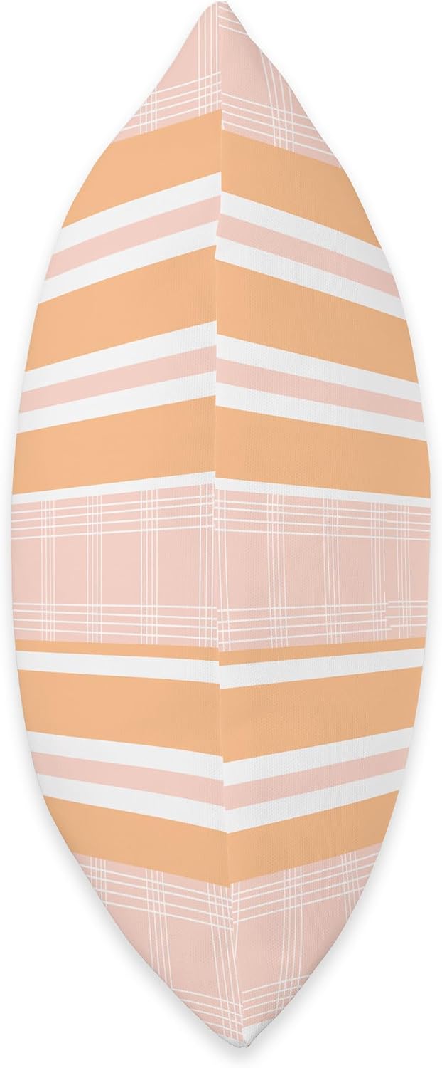 Modern Coral Peach Pink Stripes Striped Throw Pillow