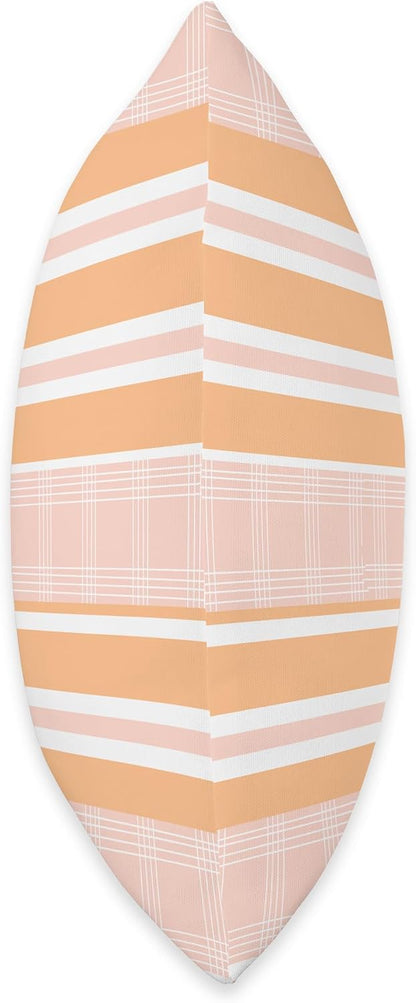 Modern Coral Peach Pink Stripes Striped Throw Pillow