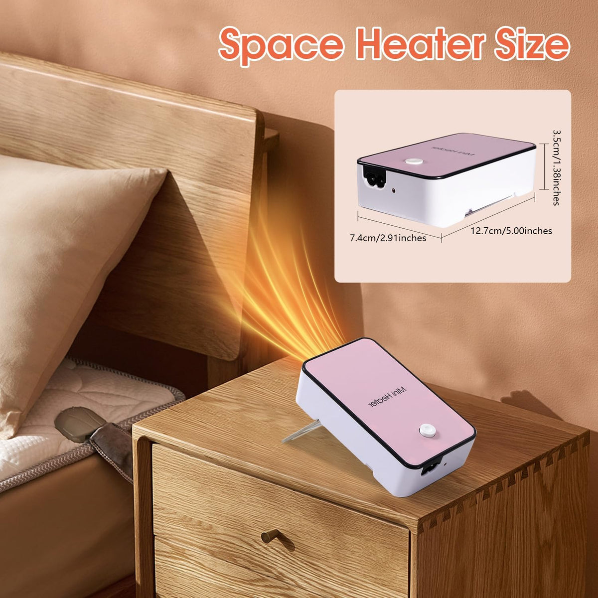 Portable Space Heater PTC Ceramic Electric Warmer Blower Desktop Heater