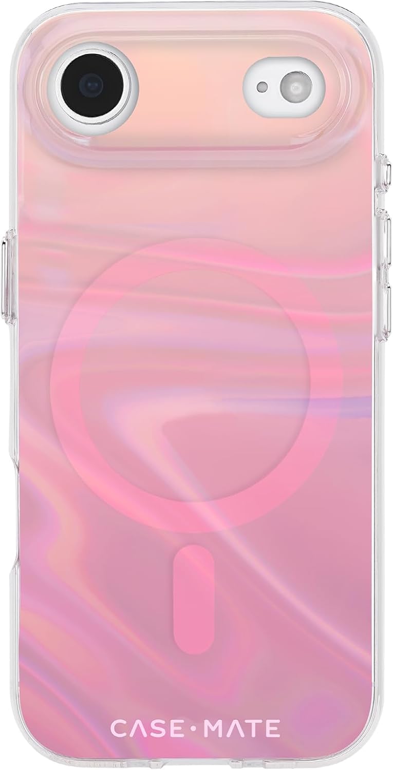 Soap Bubble iPhone Air Case -MagSafe Phone Case -Peach Iridescent