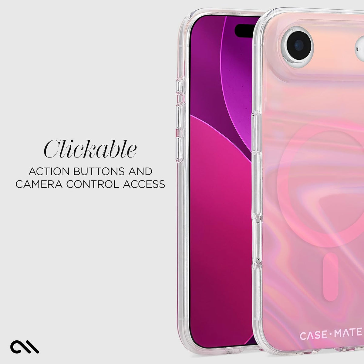 Soap Bubble iPhone Air Case -MagSafe Phone Case -Peach Iridescent