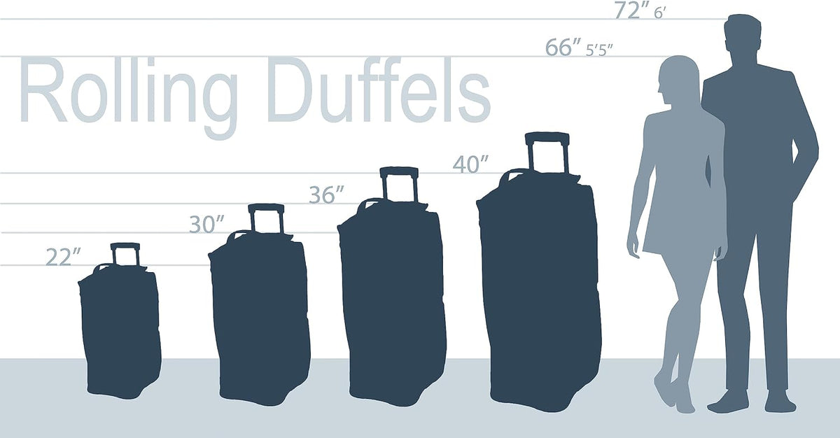 Rolling Duffel Bag, Black, 22"