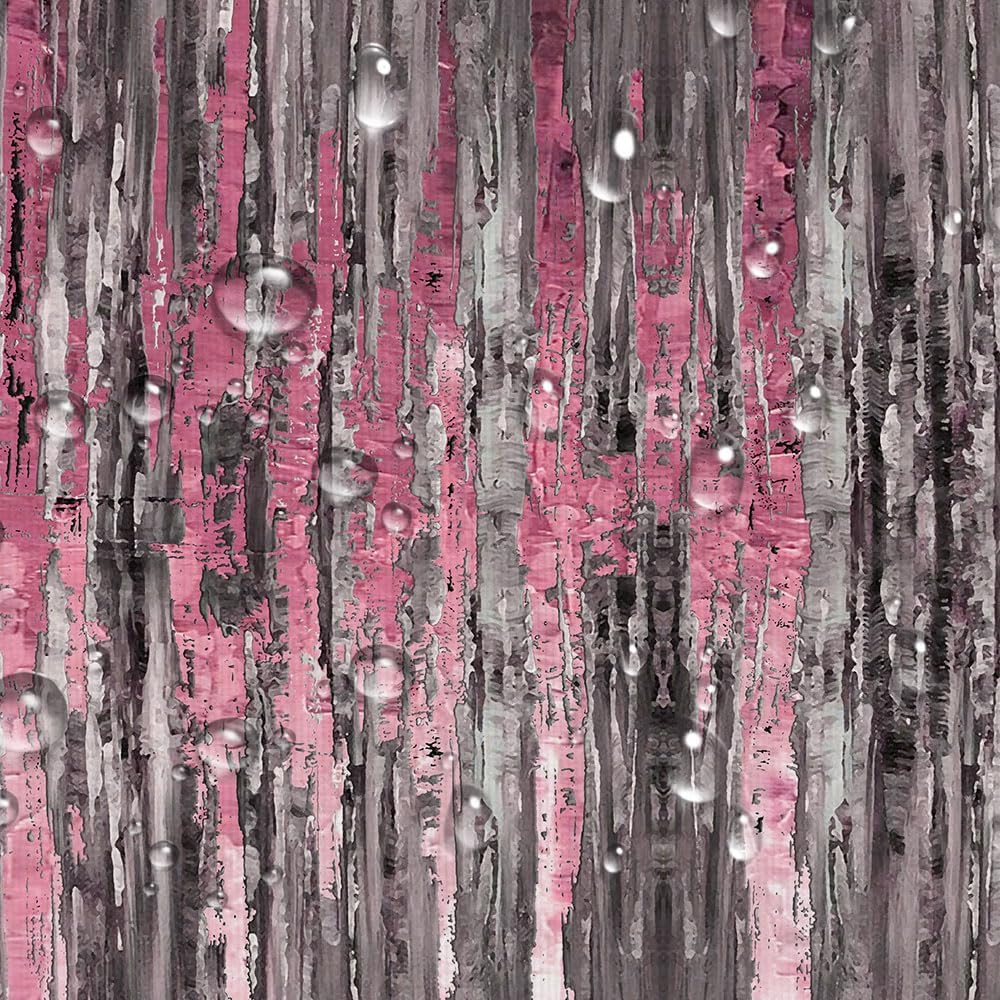 Abstract Shower Curtain, Modern Pink Gold crackNon Decor Bath Curtains, Stripe Contemporary Abstract Painting Fabric Bathtub Shower Curtain Set with Hooks,69X72in