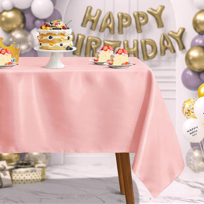 Pink Satin Tablecloth 60 x 102 Inches