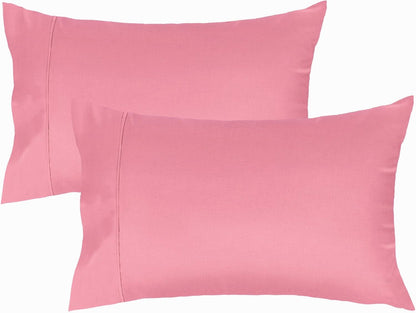 Standard Size Pillow Cases Set of 2, 100% Cotton Sateen, Breathable, Cooling, Soft for Quality Sleep, Pillow Covers with Envelope Closure, 20" x 26", Mauve Pink